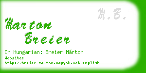 marton breier business card